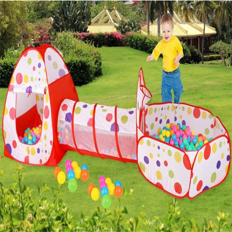 

3 in 1 Folding Baby Toys Ball Pool Portable Baby Tent House Crawling Tunnel Ocean Indoor Outdoor Games Kids Tent Playing House