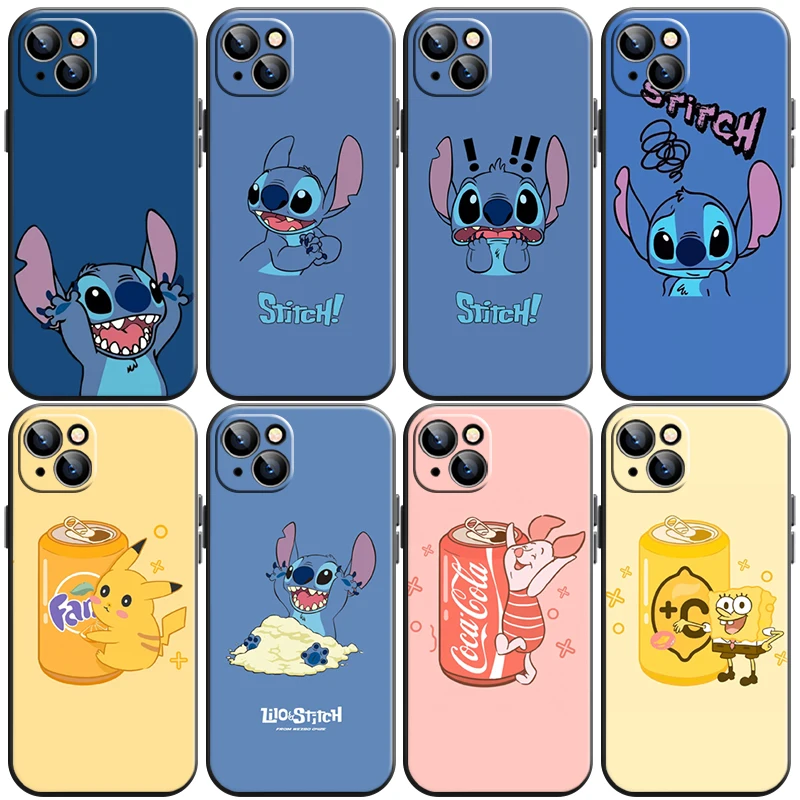 

Cartoon Snoopy Phone Case For Funda iPhone 11 13 Pro Max 12 Mini X XR XS Max 6 6s 7 8 Plus Coque Black Back Liquid Silicon