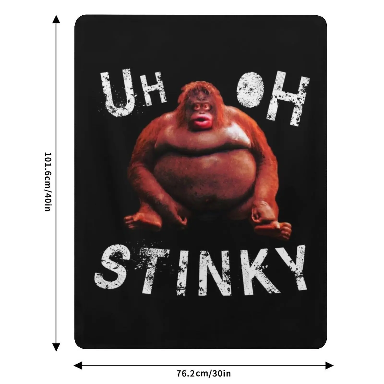 Плед-покрывало с забавным мемом «Uh Oh Stinky Le Monke», теплый плед для сна и отдыха на офисном диване или кровати (art.: 3920dc3393832) - 3920dc3393832