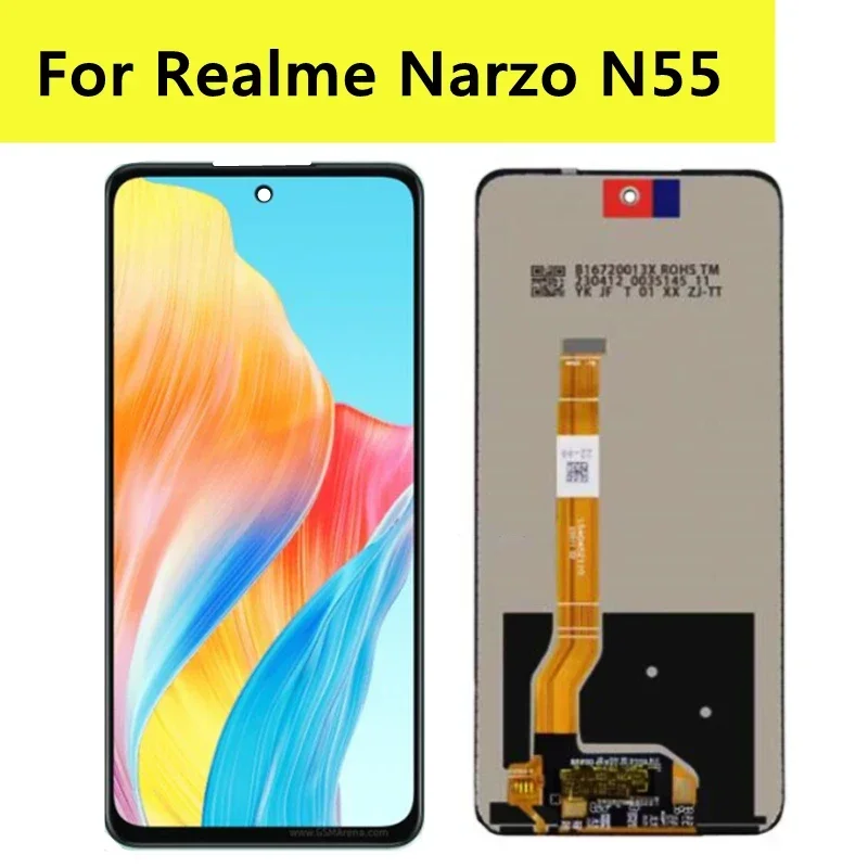 6 72 &quotдля Realme Narzo N55 ЖК-экран сенсорная панель дигитайзер для RMX3710 Замена экрана