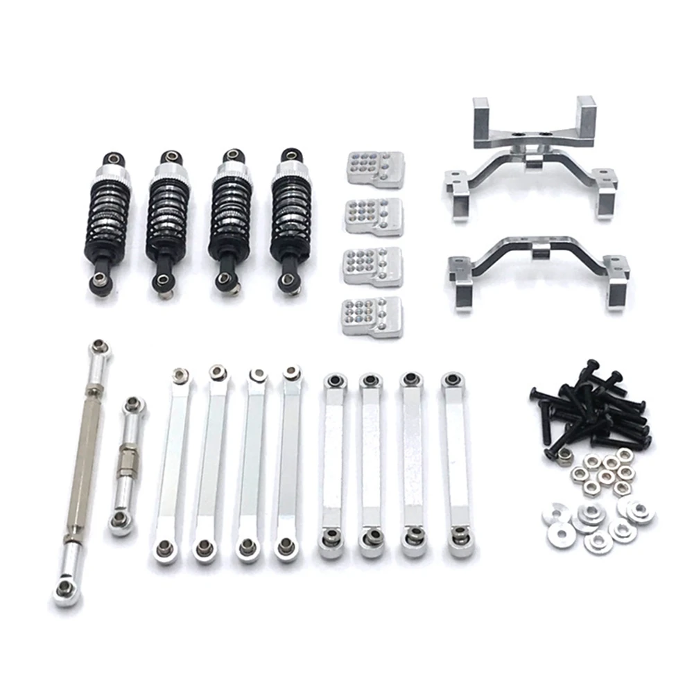 

Metal Steering Link Rod Pull Rod Mount Seat Shock Absorber Set for MN D90 MN-90 MN99S 1/12 RC Car Upgrade Parts,Silver