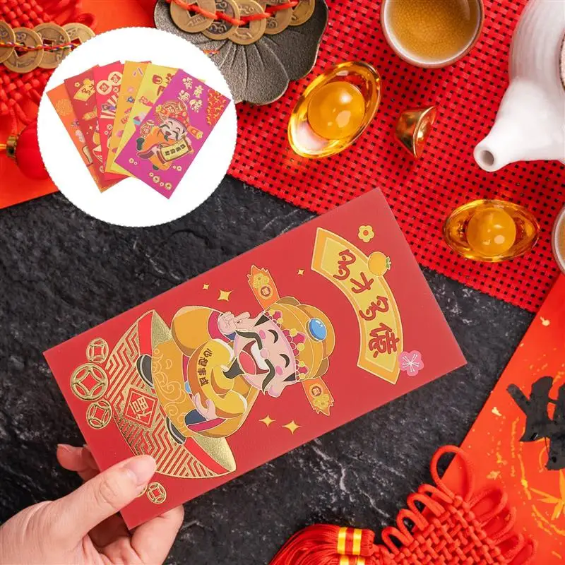 

24pcs New Year Red Packets Paper Money Envelopes Zodiac Year Red Packets Supply