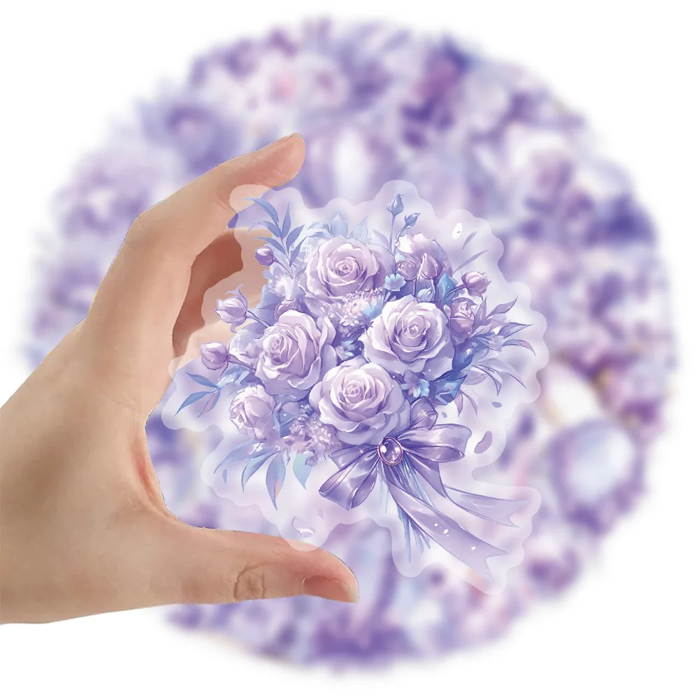 

50 шт. Фиолетовые сердечные стикеры с животными