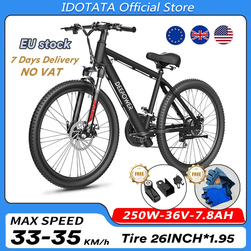 

26Inch Electric Bicycle Light Shock Absorption Off-road Mountain Bike 7.8AH Aluminum Alloy Folding 36V 250W Adult Electric Ebike