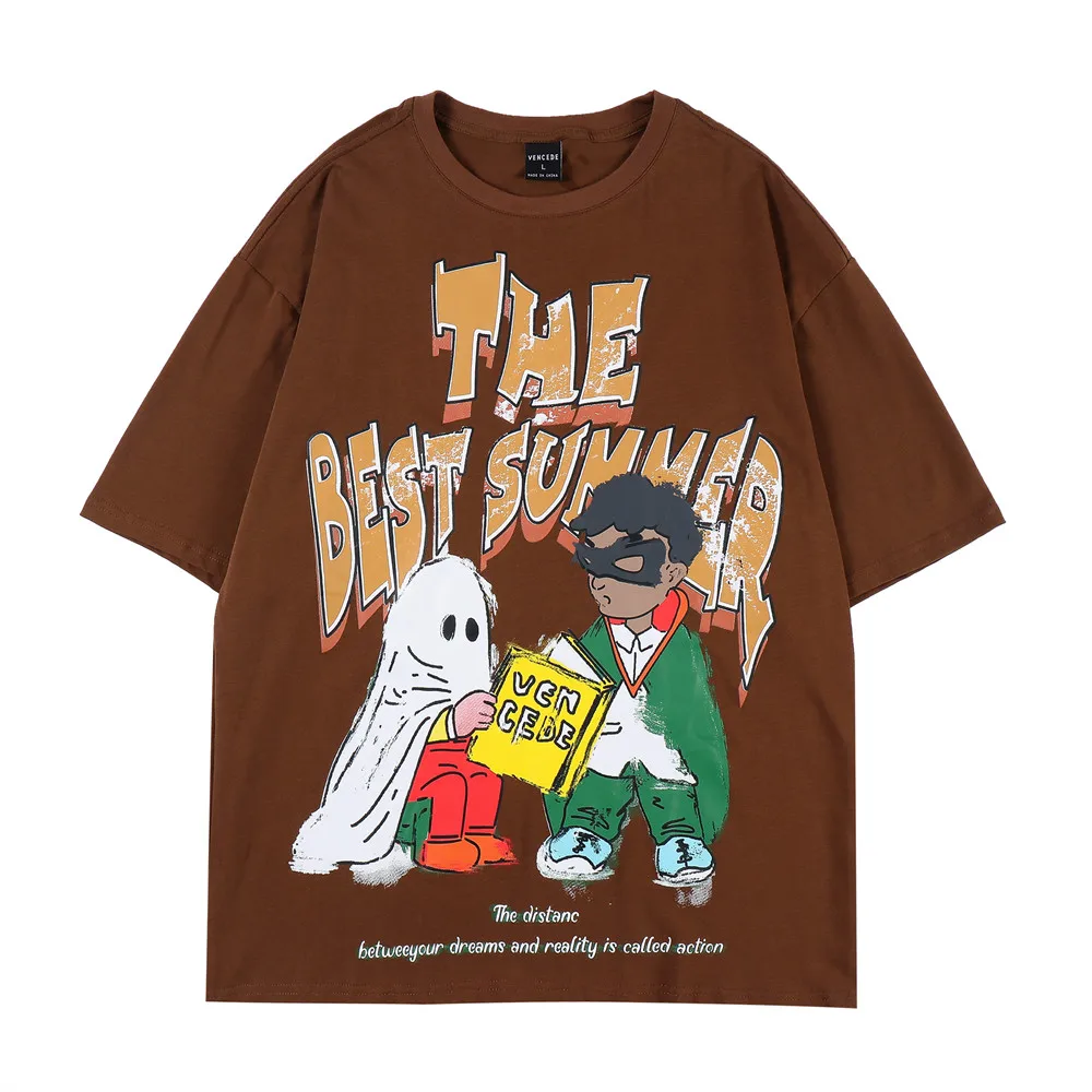 

2022 Men T-Shirt Hip Hop Streetwear Cartoon Letter Printed T Shirt Harajuku Cotton Casual Tshirt Summer Short Sleeve Tops Tees