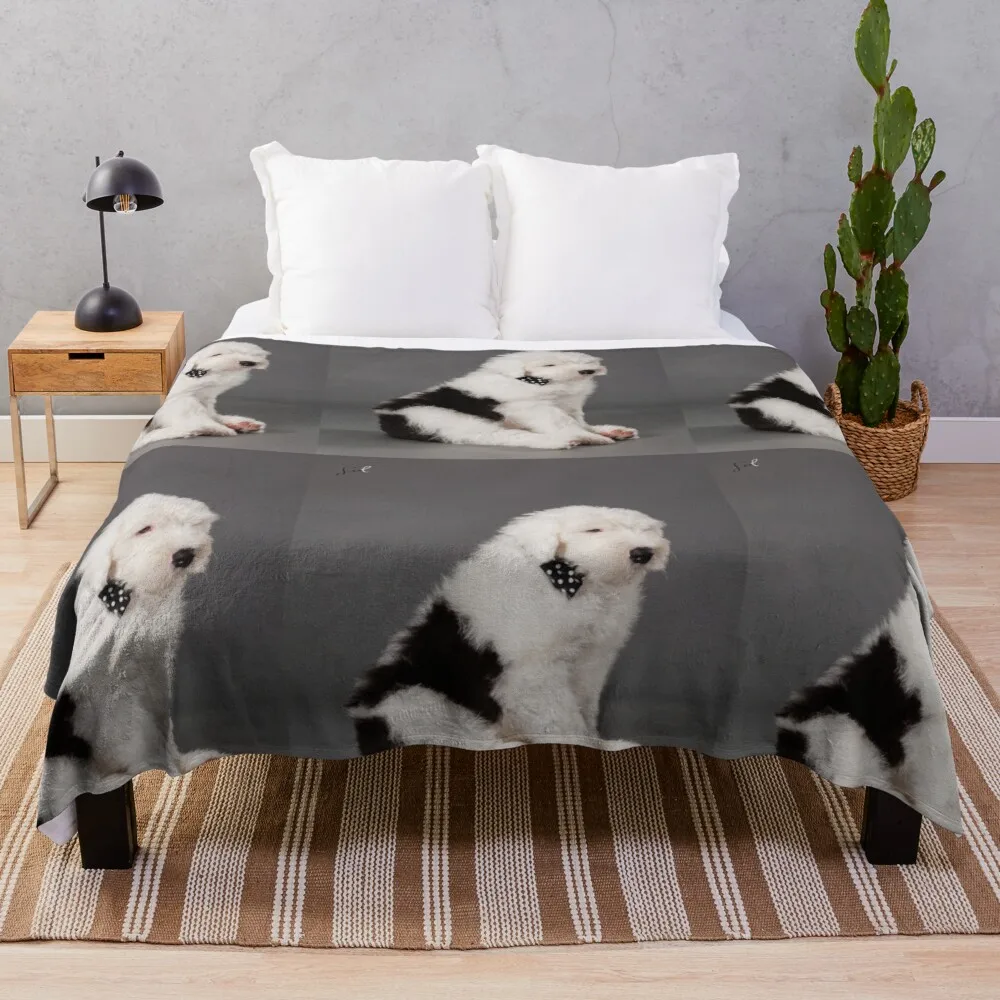 

Old English Sheepdog Throw Blanket Textile For Winter Home