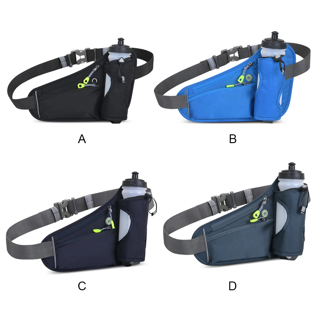 

Polyester Sport Hydration Belt Bag Waterproof Adjustable Reflective Strap Water Bottle Holder Accessories Black