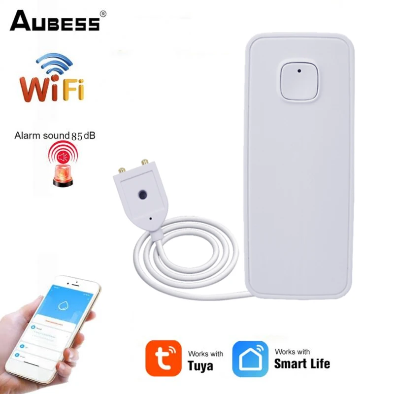 

2022 Tuya Home Alarm Water Leakage Alarm Independent WIFI Water Leak Sensor Detector Flood Alert Overflow Security Alarm System