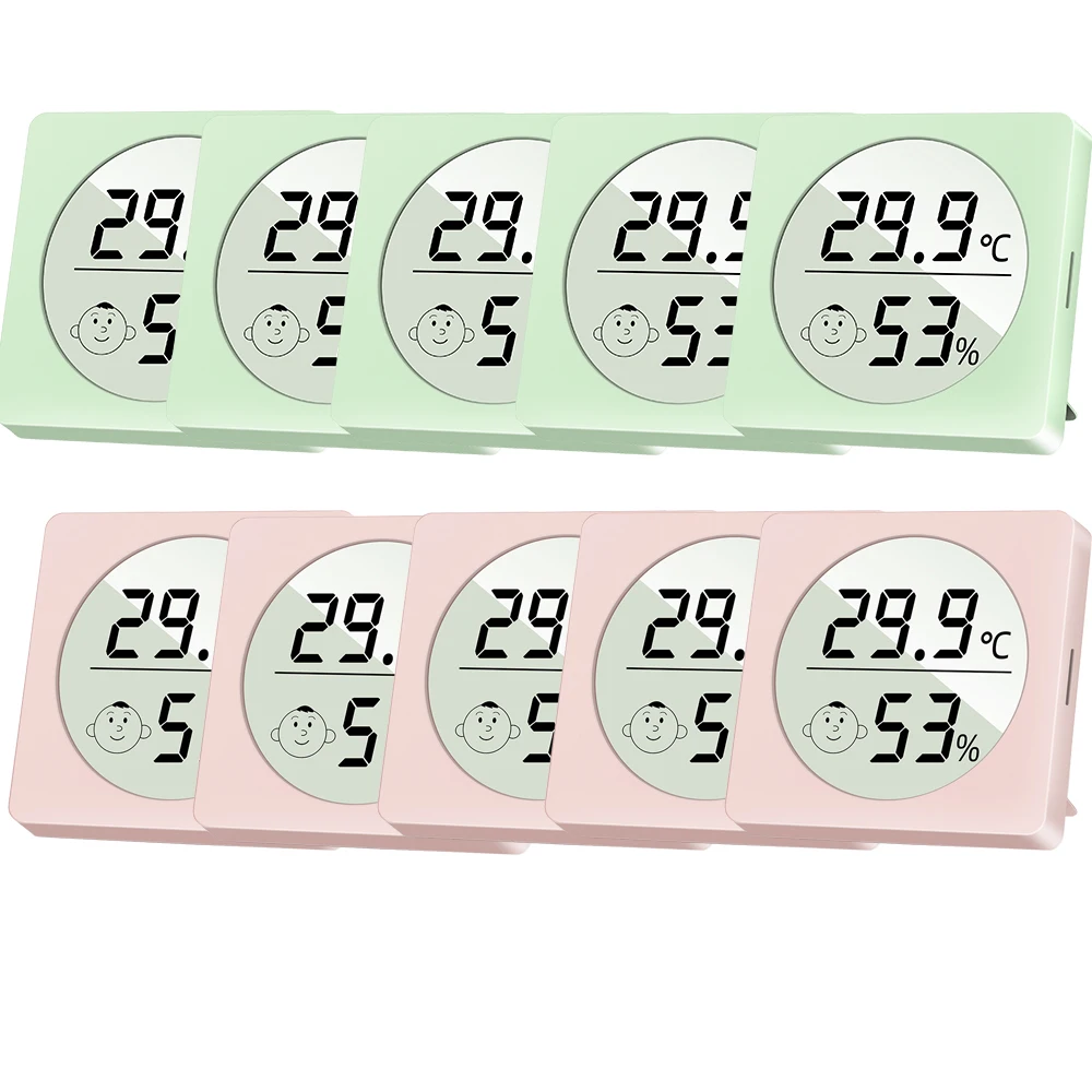 

Цифровой термометр-гигрометр, комнатный электронный измеритель влажности и температуры, датчик, метеостанция, 10 шт./1 комплект, 57*57 мм