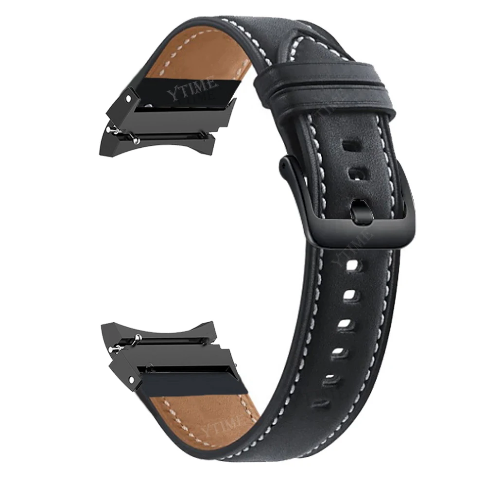 

Genuine Leather Strap For Samsung Galaxy Watch 4 Classic 46mm 42mm/Watch4 44mm 40mm Wrist Band No Gaps Black Bracelet