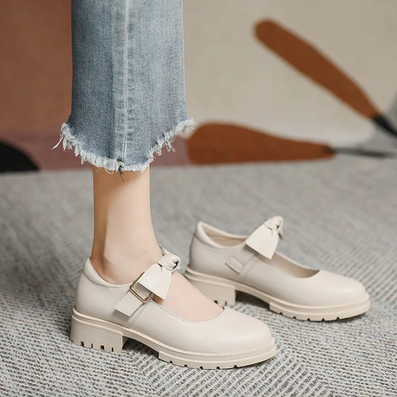 

Luxury Lolita Shoes Elegant Lady Boots Cow Leather Round Toe Thick Heel Boots Platform Shoes Ankle Boots Women's Sports Shoes