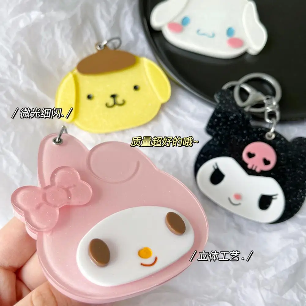 

Sanrio кавайное зеркало слайдер My Melody Cinnamoroll зеркало портативное милое маленькое круглое зеркало подарок для девушки