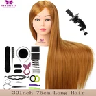 Манекен для парикмахерской, кукла-голова для причесок с расчески, длиной 30, 75 см, светлые волосы, модель головы из высокотемпературного волокна