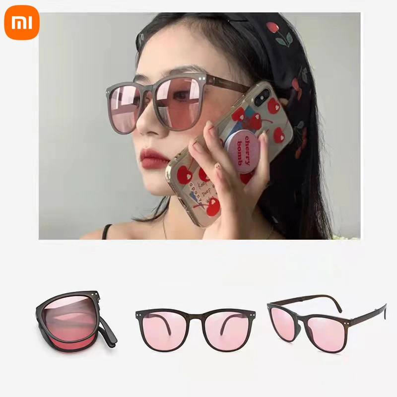 

XiaoMi 2022 New Folding Sunglasses Women Polarized Sun Glasses Men Night Vision Driving Eyewear Sunglass WIth Glasses Case