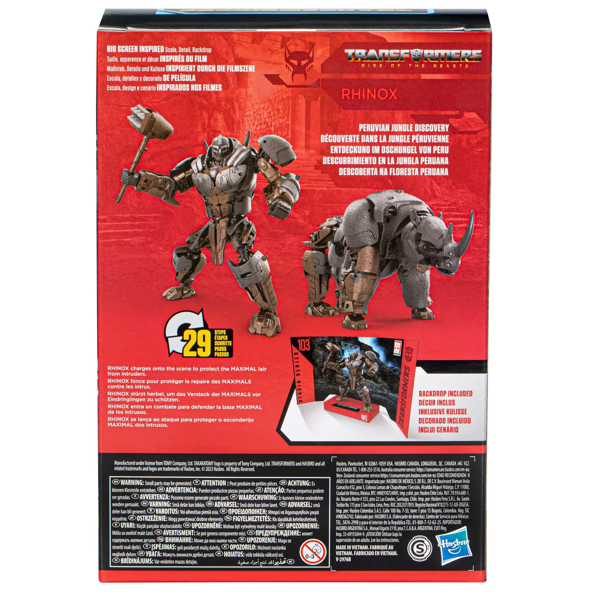 Hasbro Transformer Studio Voyager Class 103 Носорог Rise Из Животных 6 5 Дюймов Оригинальная Фигурка
