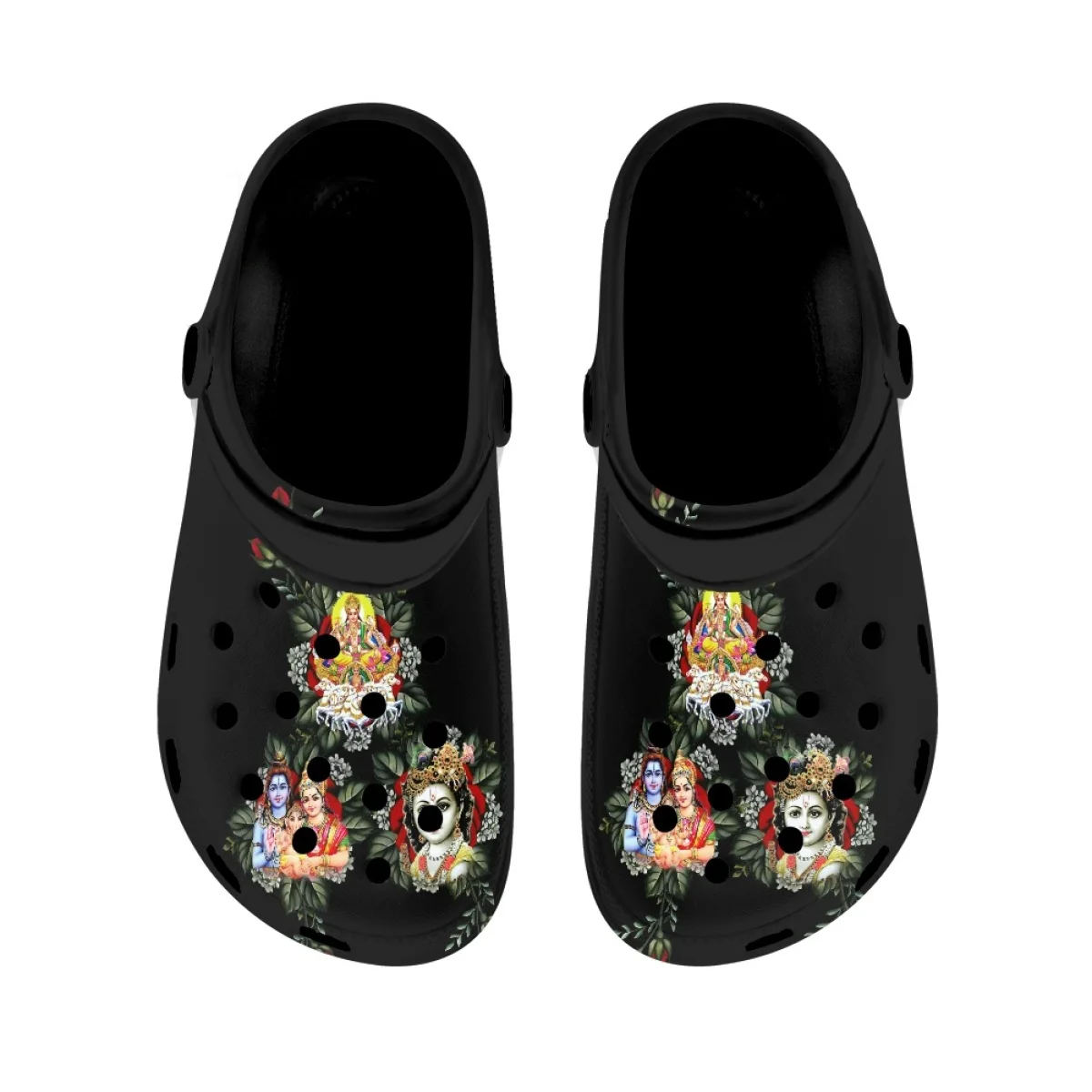 Women's Sandals Radha Krishna Anime Brand Designer Beach Slides Breathable Casual Girls Home Slippers for Bathroom Water Summer