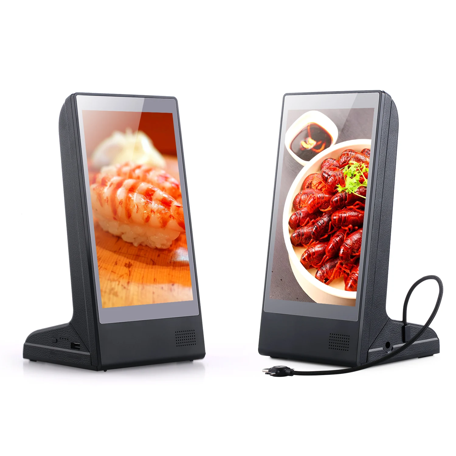 Фото Рекламный LCD-экран для ресторанов, 8 дюймов, сенсорный, на Android, с питанием от аккумулятора, настольный, для цифровой рекламы №2