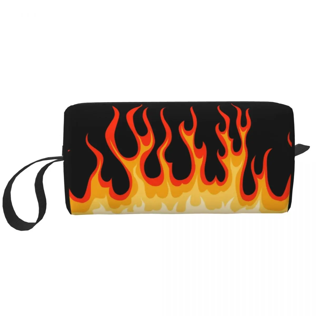 

Custom Red Classic Racing Flames Travel Cosmetic Bag Women Hot Fire Makeup Toiletry Organizer Ladies Beauty Storage Dopp Kit Box