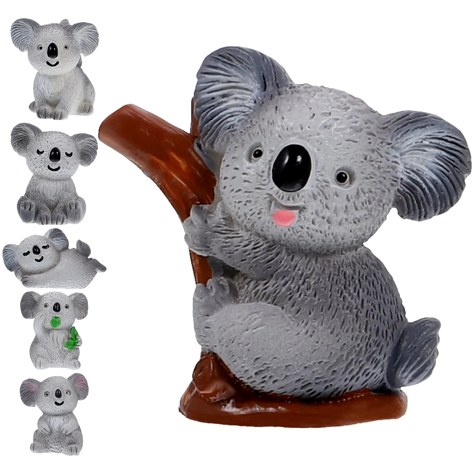 6 шт. миниатюрные фигурки коалы скульптуры из смолы пейзажное украшение милый
