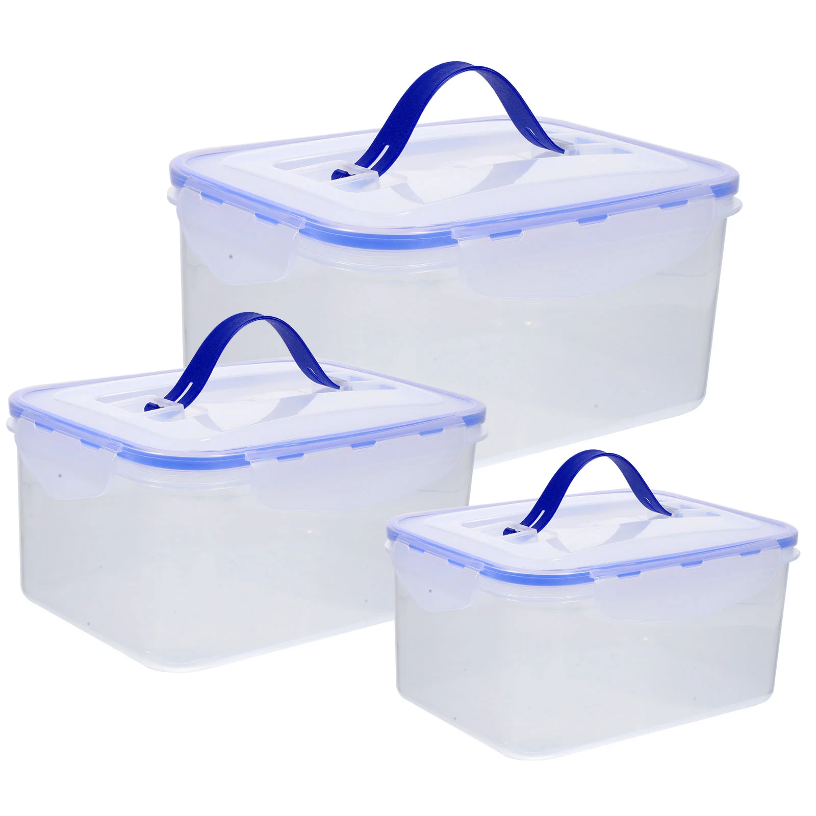 

3 Pcs Food Containers Handle Kitchen Airtight Beans Storage Large Pp Plastic Grain Canister