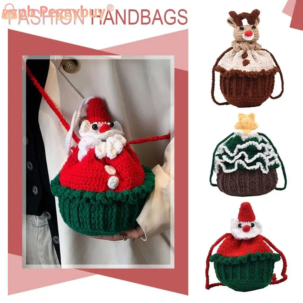 Женская вязаная сумка через плечо милый кошелек-клатч модный кошелек