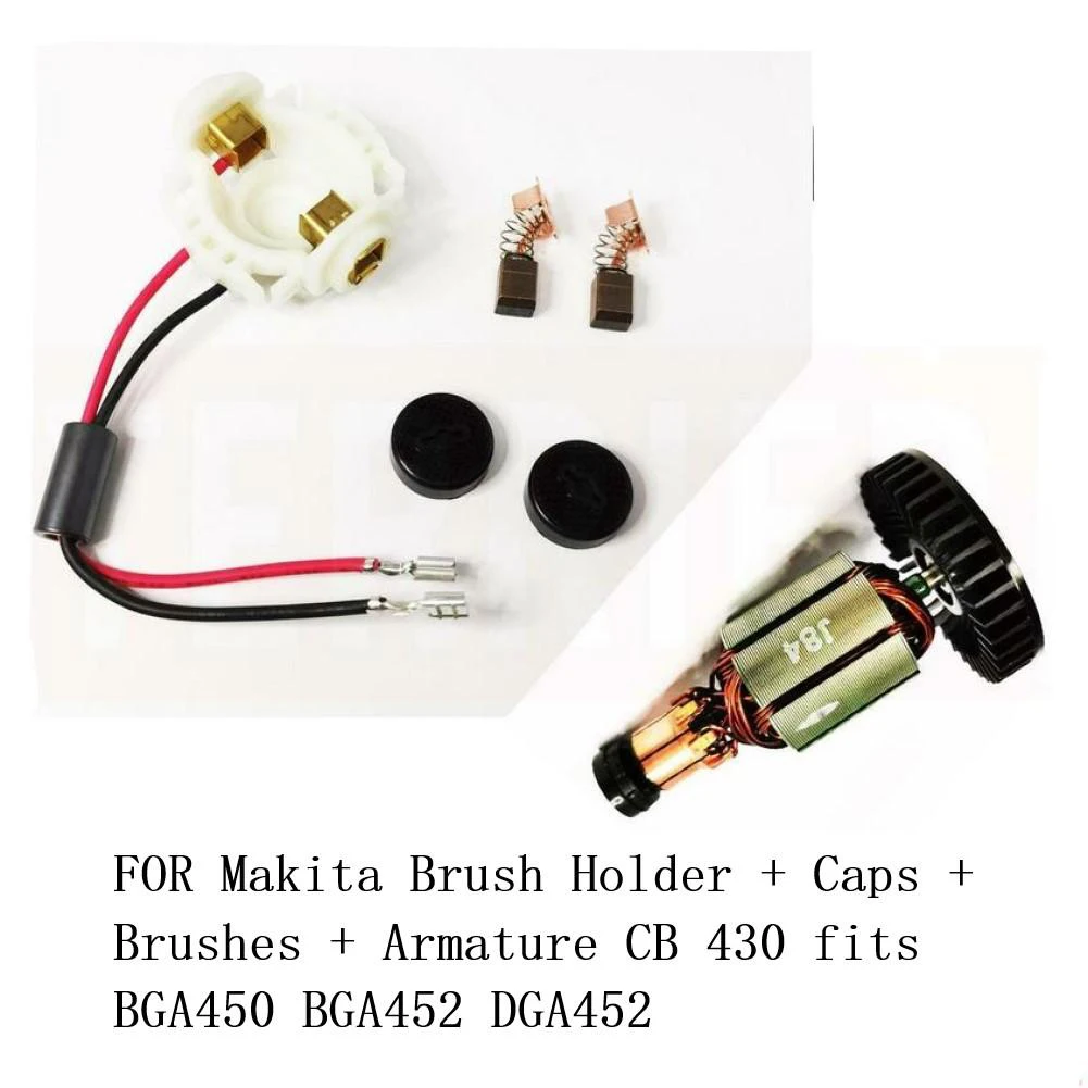 

Carbon Brush Holder+Caps+Carbon Brushes+Armature Set For Makita CB 430 BGA450 BGA452 DGA452 BGA402RFE DGA402RFE DGA402 GA402D