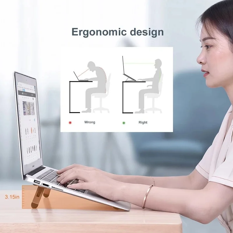 

Foldable Laptop Stand Holder Notebook Cooling Bracket for MacBook Air Pro Universal Self-adhesive Stable Stand