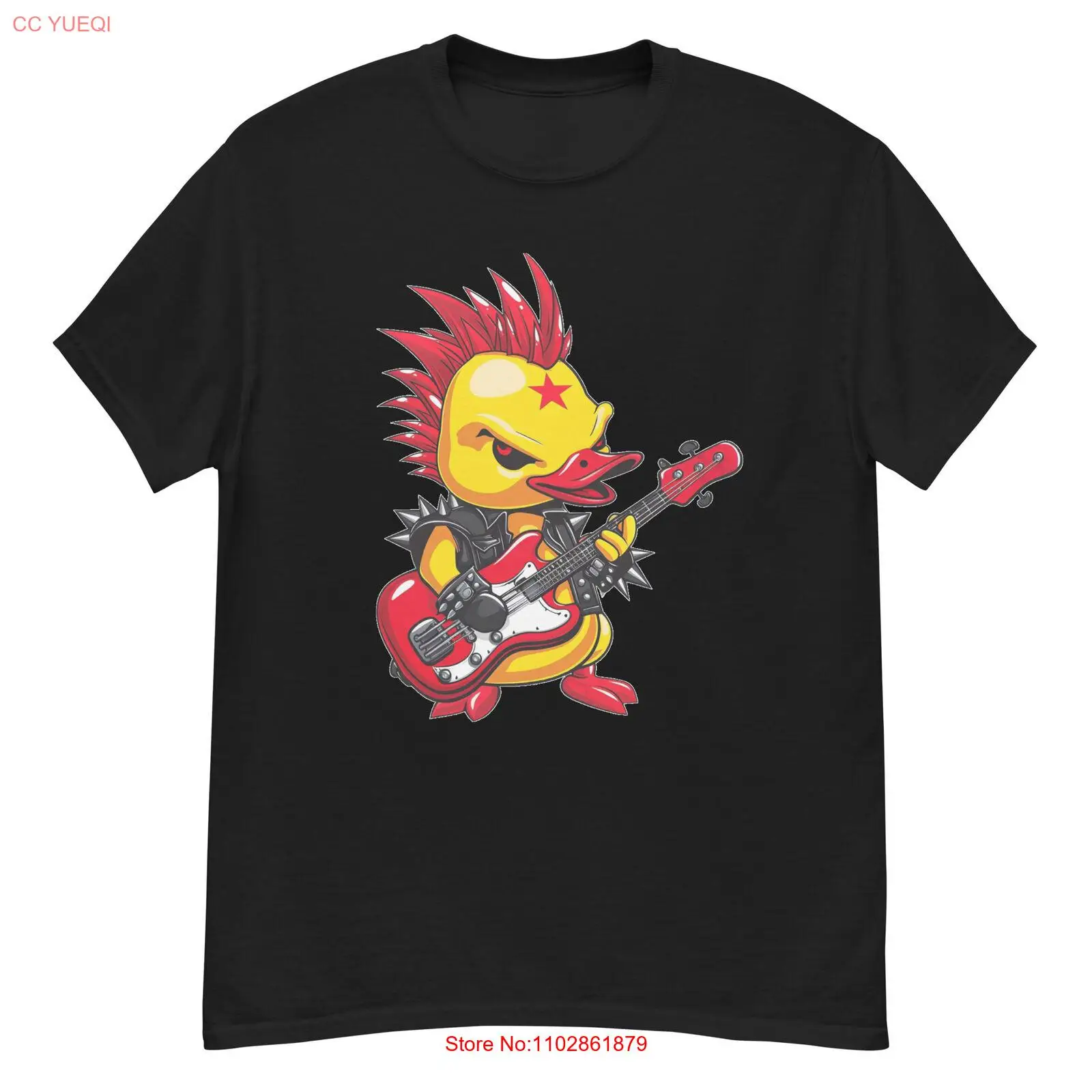 Забавная экзотическая резиновая утка панк-рокер футболка унисекс