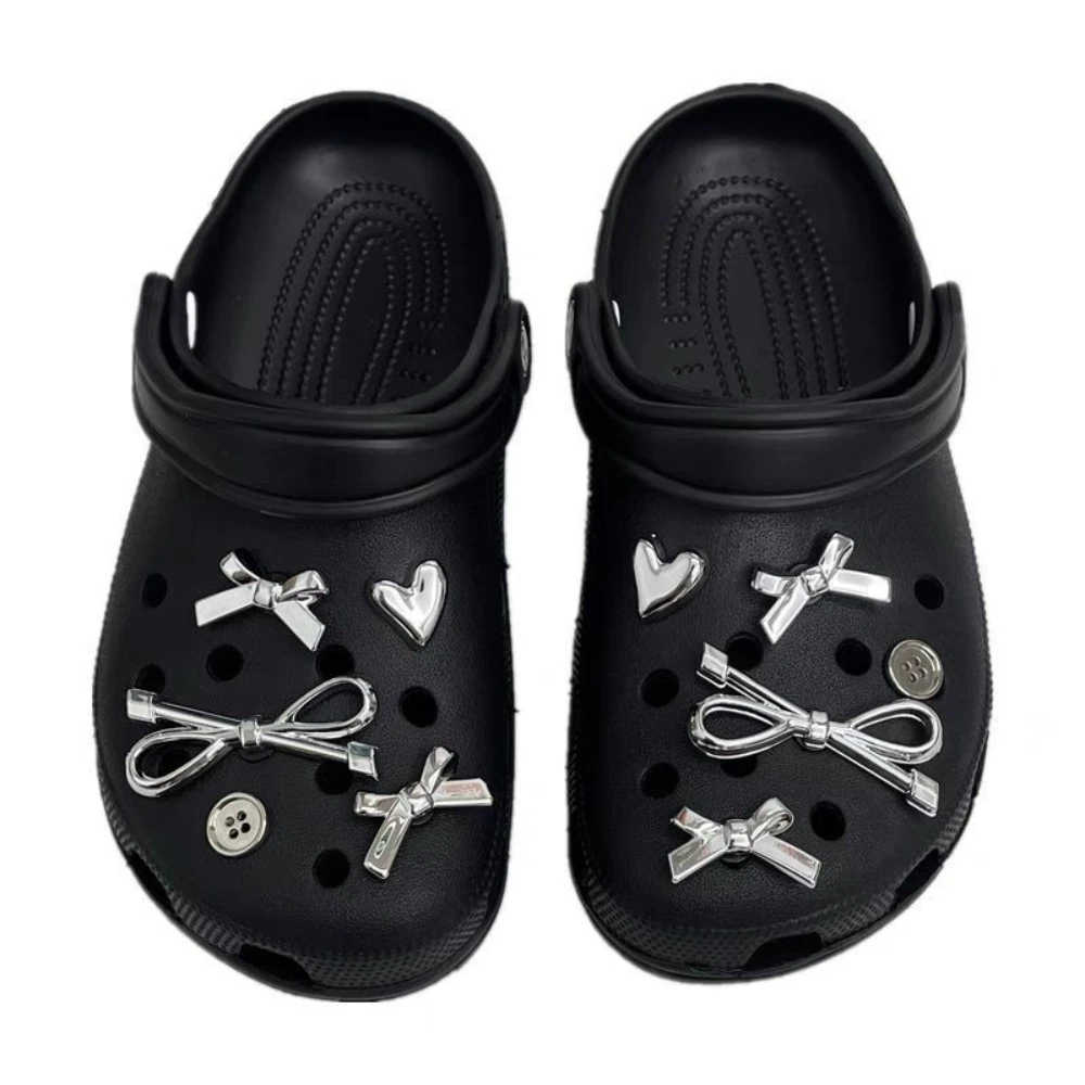 Серебряное отверстие для банта пряжка обуви аксессуар сделай сам съемное