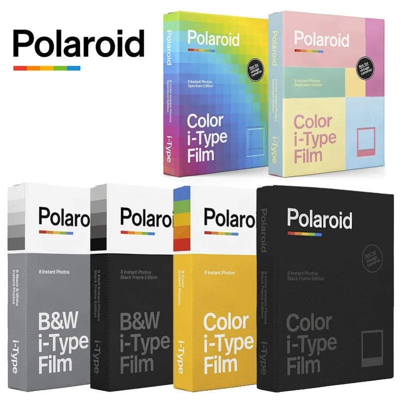 

Original Polaroid i-Type B&W Black Color Film Instant Photo Paper 8 Sheets For Polaroid Onestep+, Onestep2 VF +, IMPOSSIBLE