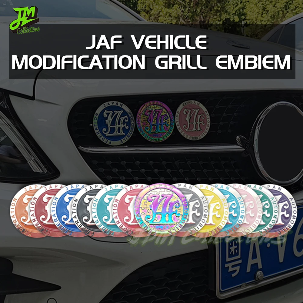 

Hot 13 Colors Universal JDM Car Front Grille Badge Logo Zinc Alloy Japan Automobile Federation JAF Emblem Badge Auto Accessories