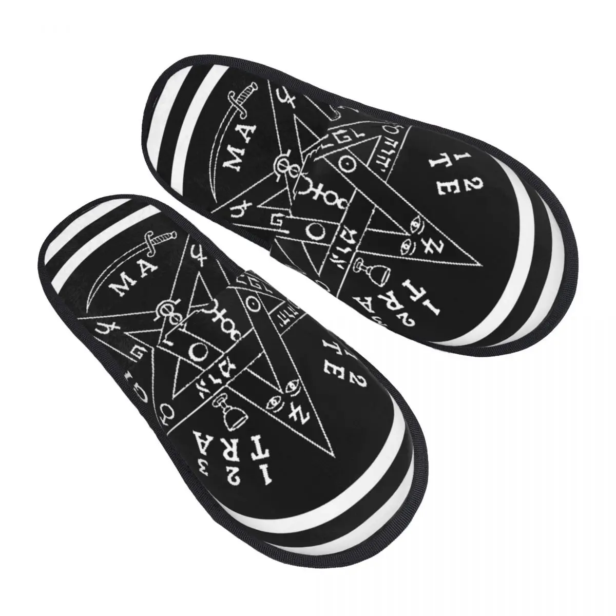 

Pentagram Print Slipper For Women Men Fluffy Winter Warm Slippers Indoor Slippers