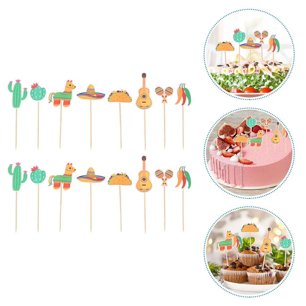 

Mexican Cupcake Party Fiesta Toppers Decorations Cake Theme Supplies Taco Decoration Cinco Mayo Detopper Picks Birthday