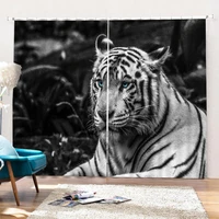 leopard curtain 3d panthers curtains for living room animal black white tiger bedroom curtain blackout decor ultra micro shading