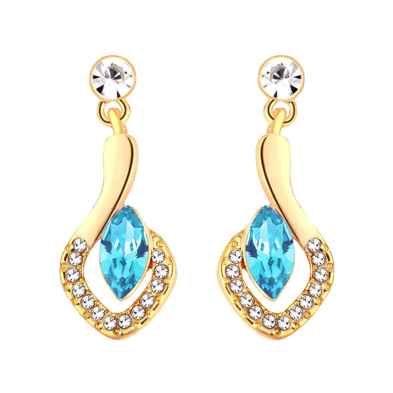 

Creative Women, Elegant Jewelry Drop Shape Sapphire Tassel Earrings for Women, White Zircon Drop Earrings Charm Jewelry