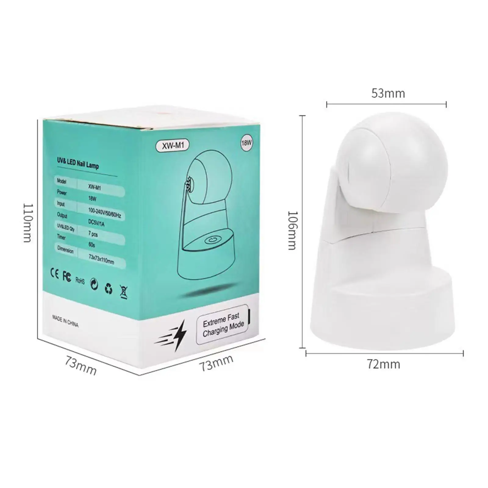 Мини-светодиодная лампа для ногтей USB-сушилки Портативная маникюрная машина