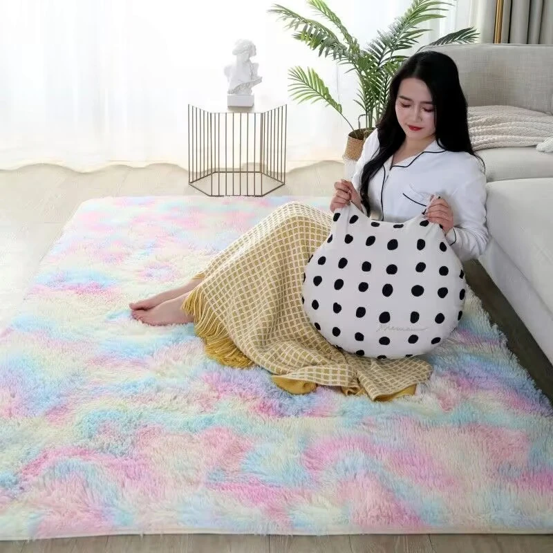 

Washable Long Hair Carpet Living Room Coffee Table Fluffy Large Rugs 160x230 Girl Bedroom Thicken Carpets in Door Non-slip Mats