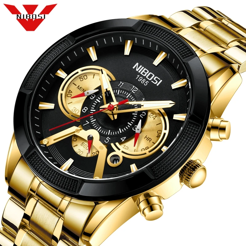 

NIBOSI Quartz Watch for Men Top Brand Luxury Mens Watches WristWatch Waterproof Reloj Hombre Sport Chronograph Relogio Masculino