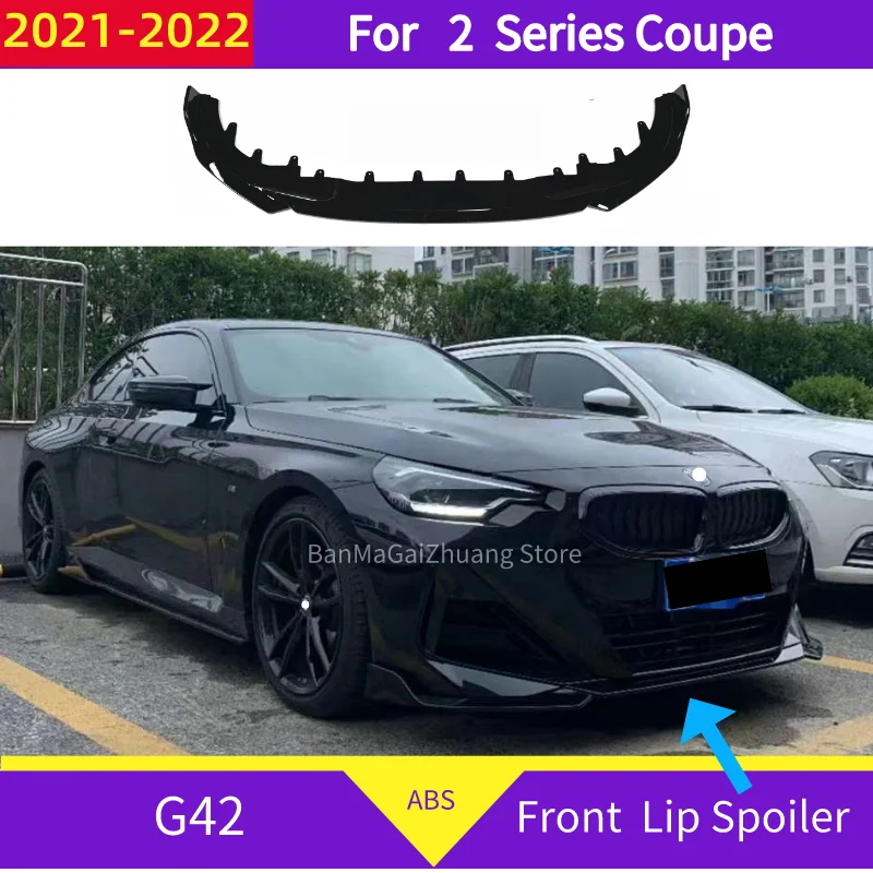 

Передний спойлер для BMW 2 серии G42 2021-2022 2 двери 220i 225i M240i ABS спортивный передний бампер сплиттер отделка 3 шт.