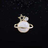 new cute and simple planet shell magnet brooch no seam anti glare buckle fashion all match fresh clothes accessories
