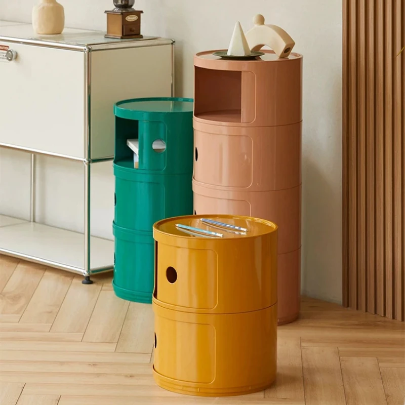 Минималистичная прикроватная тумбочка в стиле Ins современный белый круглый шкаф