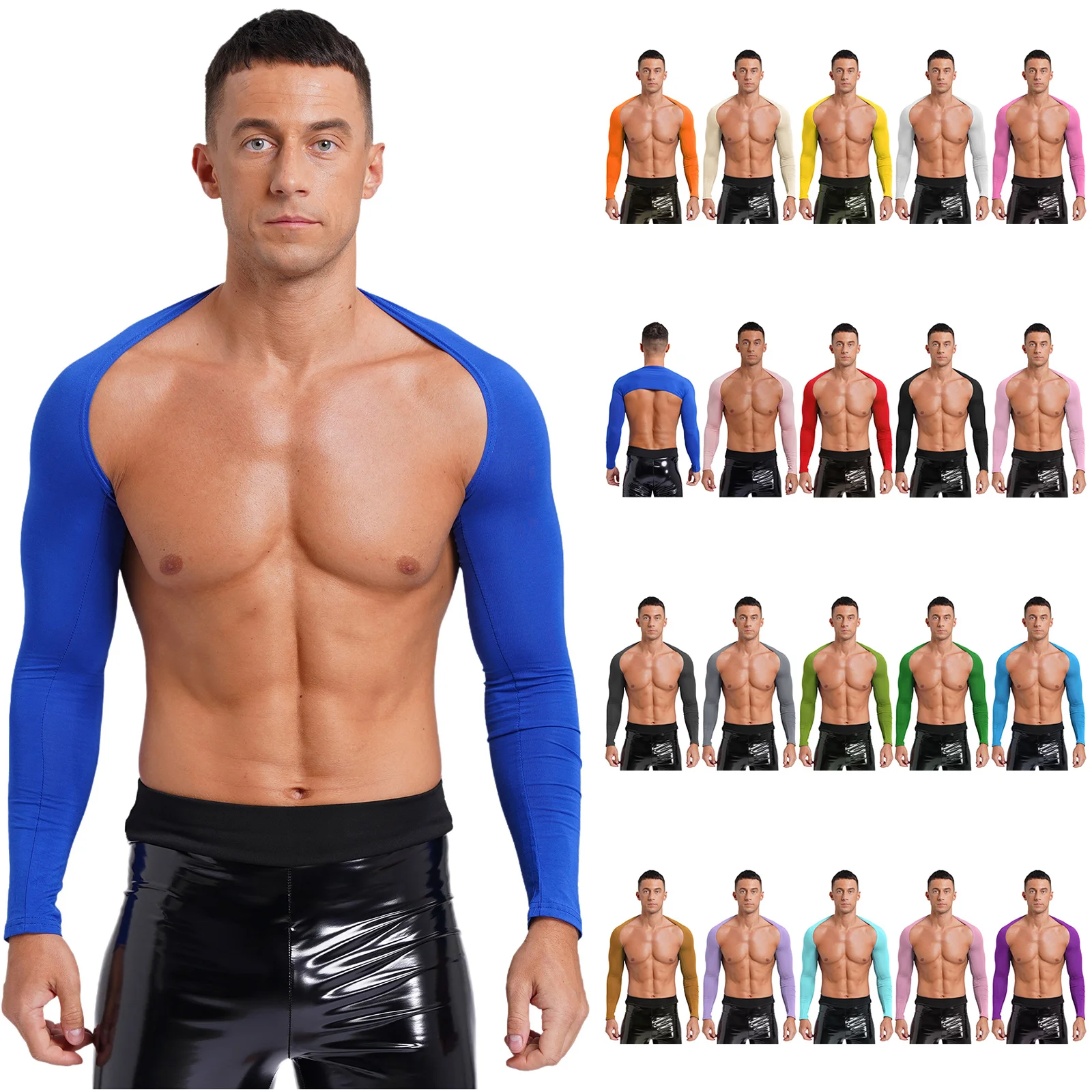 Сексуальный мужской укороченный топ с открытой передней частью кардиган