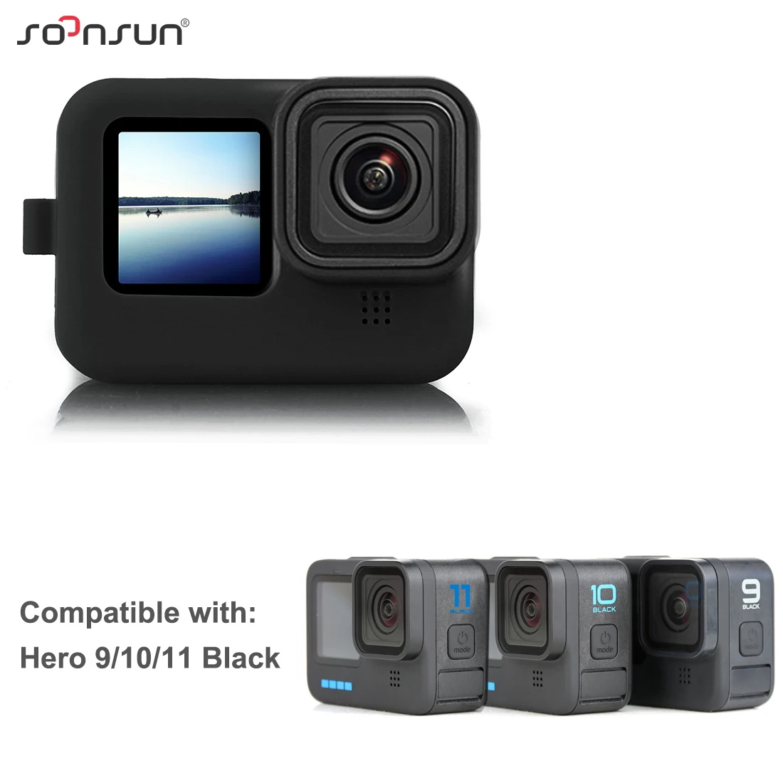 SOONSUN мягкий силиконовый защитный чехол для GoPro Hero 9 10 11 черный резиновый кожи на