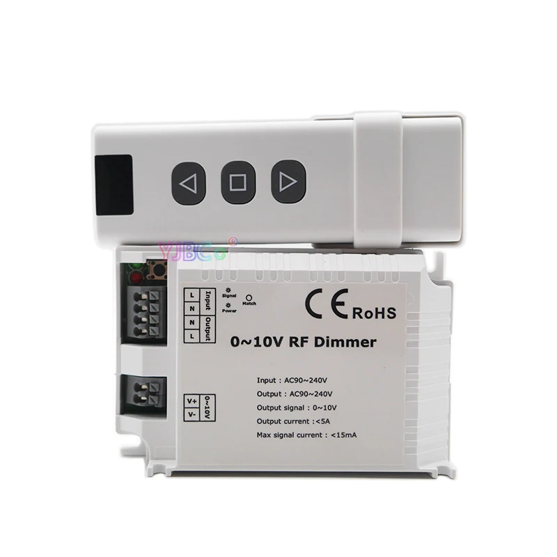 

0-10V High Voltage LED RF Dimmer DM015 AC 110V 220V 1 Channel 1CH Trailing Edge Dimming Controller with 3 Key wireless Remote