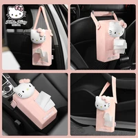 hellokitty car paper box kawaii creative car tissue box cartoon plush doll cute girl car interior seat back paper box