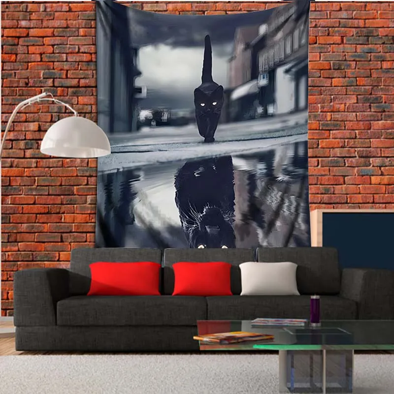 Fantasy Cat Tapestry Pet Dog Tiger Wolf Wall Hanging for Living Room Art Bedroom Dorm Dropshipping |