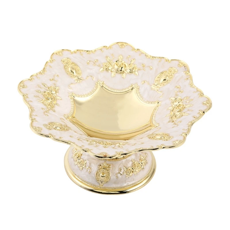 

594C Trinket Dish Plate Elegant Candy Plate Vintage Fruit Plate Dessert Storage Tray