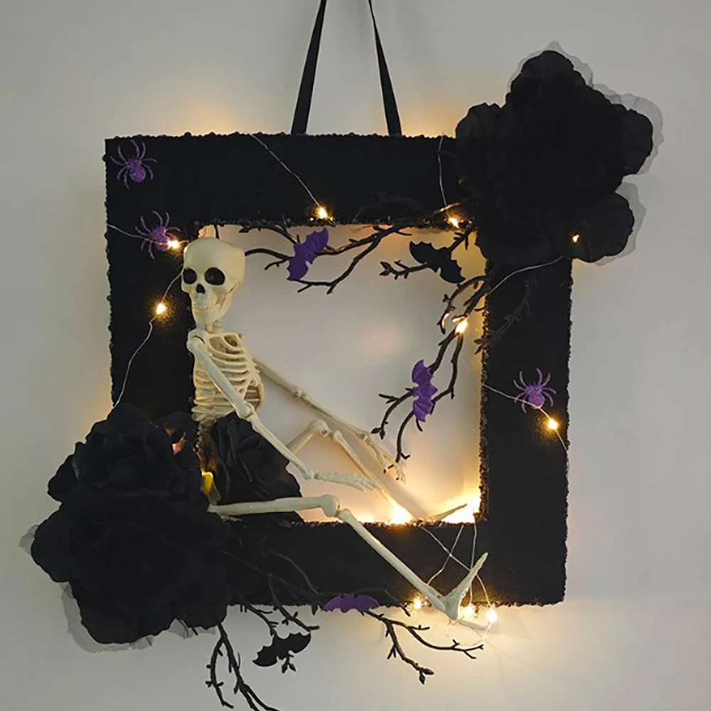 Хэллоуин Многофункциональный Страшный Череп Венок Украшение Двери Жуткий