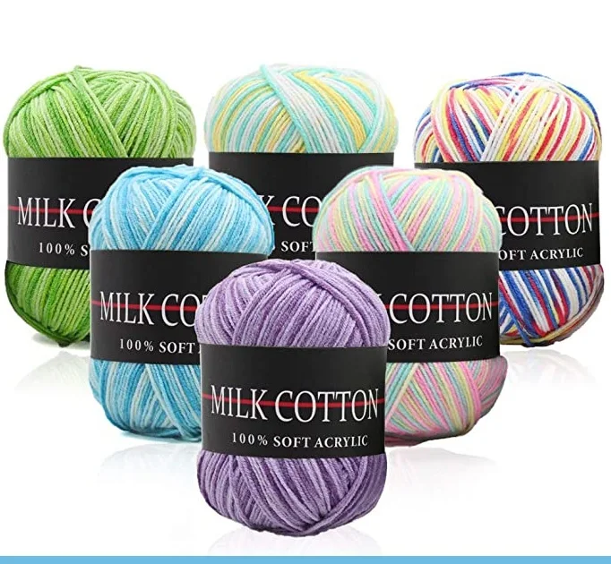 

6balls*50g/ball Assorted Colors Acrylic Yarn Skeins Perfect Yarn for Crocheting and Knitting Mini Project Crochet Threads