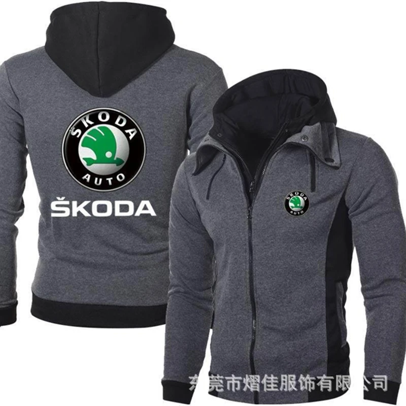 

2022 New SKODA Men's Clothing Sweatshirt Casual Male Jacket Fleece Warm Hoodies Quality SportWear Harajuku Outwear